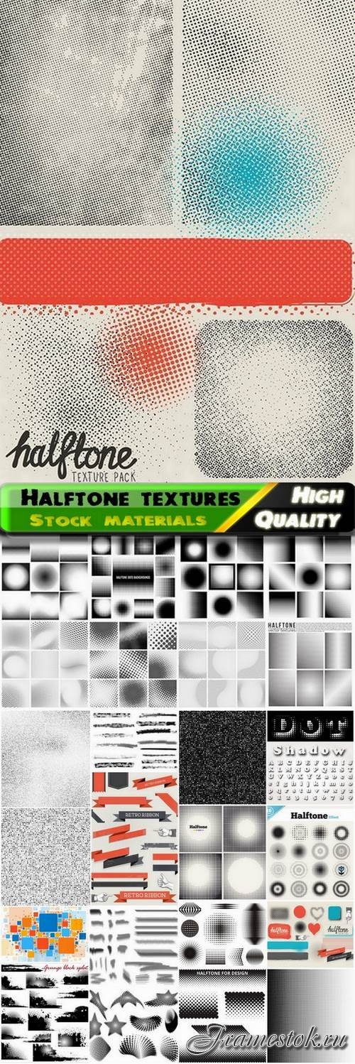 Halftone grunge dots textures and backgrounds  - 25 Eps