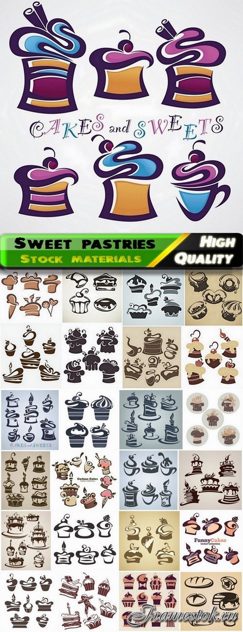 Logos and emblems for patisseries - 25 Eps