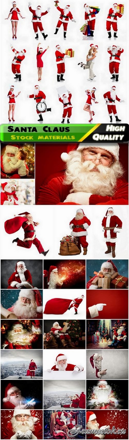 Santa Claus in a red dress with a bag of gifts - 25 HQ Jpg