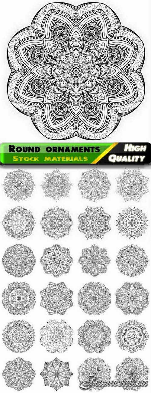Round star ornaments and circles patterns - 25 Eps