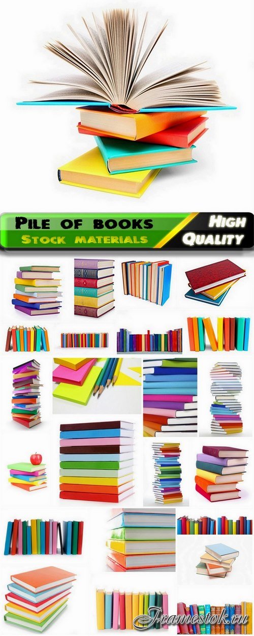 Pile of books with colorful covers - 25 HQ Jpg