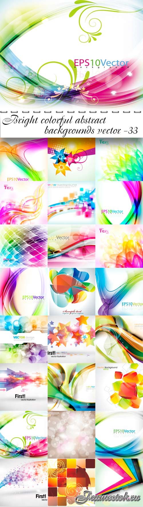 Bright colorful abstract backgrounds vector -33