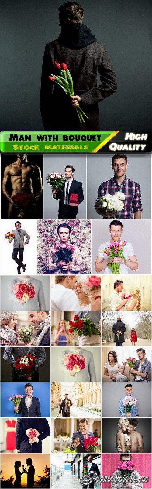 Men with a bouquet of flowers for favorite ladies - 25 HQ Jpg