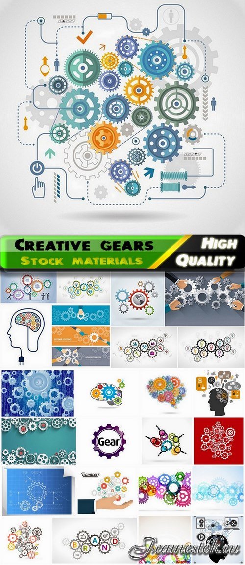 Conceptual and creative business ideas with gears - 25 Eps