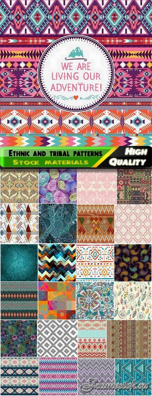 Ethnic paisley and tribal seamles patterns - 25 Eps