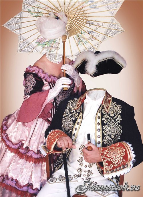 Парный шаблон для фотошопа – Джентльмен и дама с зонтиком