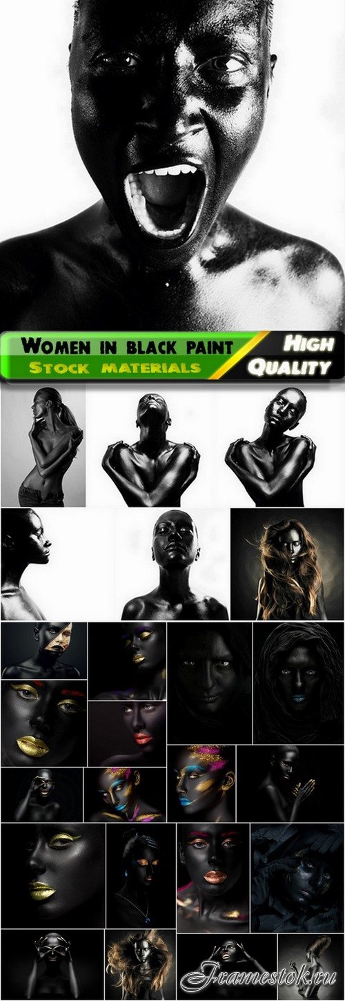 Beautiful women in black paint - 25 HQ Jpg