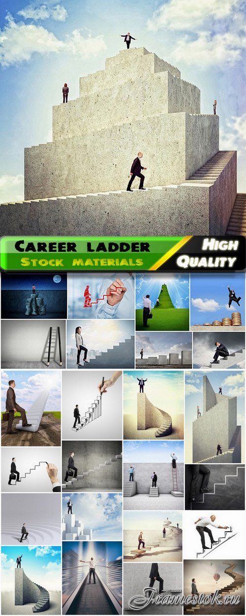 Business concept and people run stairs - 25 HQ Jpg