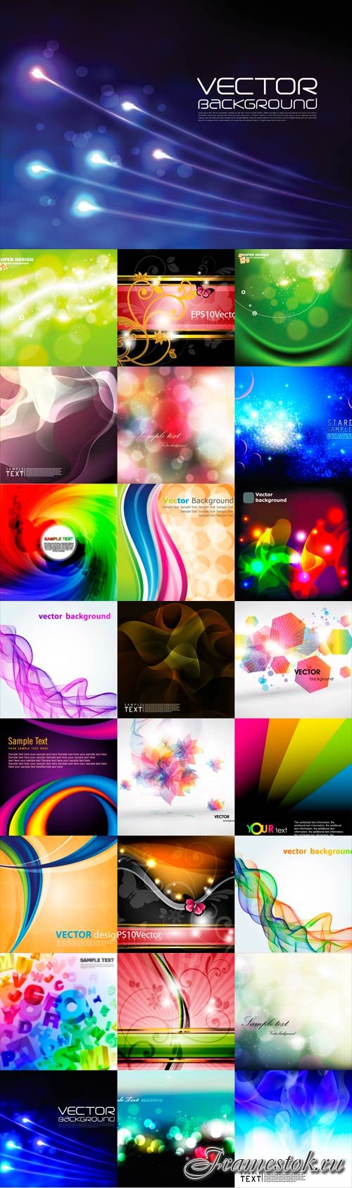 Bright colorful abstract backgrounds vector -34