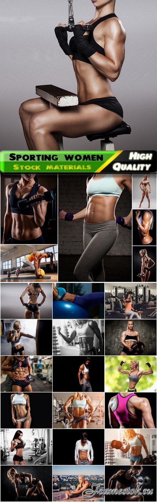 Sporting women with muscles in the gym - 25 HQ Jpg