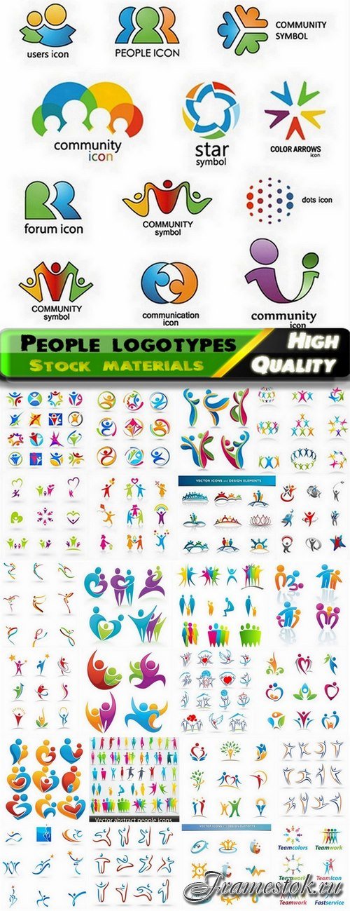 People logotypes and emblems for business company - 25 Eps