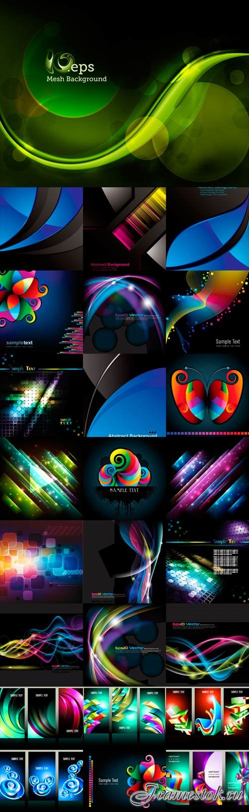 Bright colorful abstract backgrounds vector -35