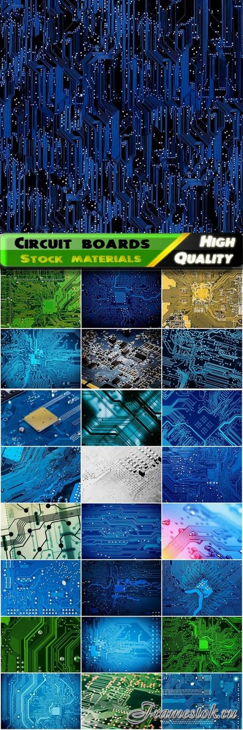 Circuit boards technological textures and backgrounds - 25 HQ Jpg