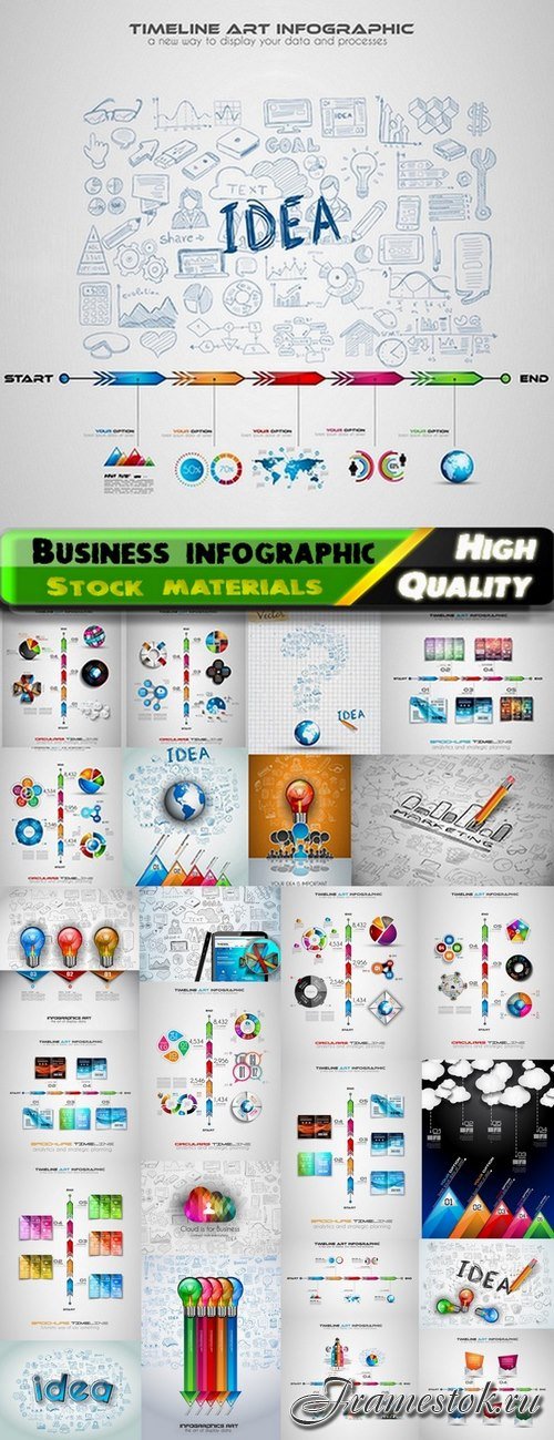 Business theme and creative infographic elements - 25 Eps