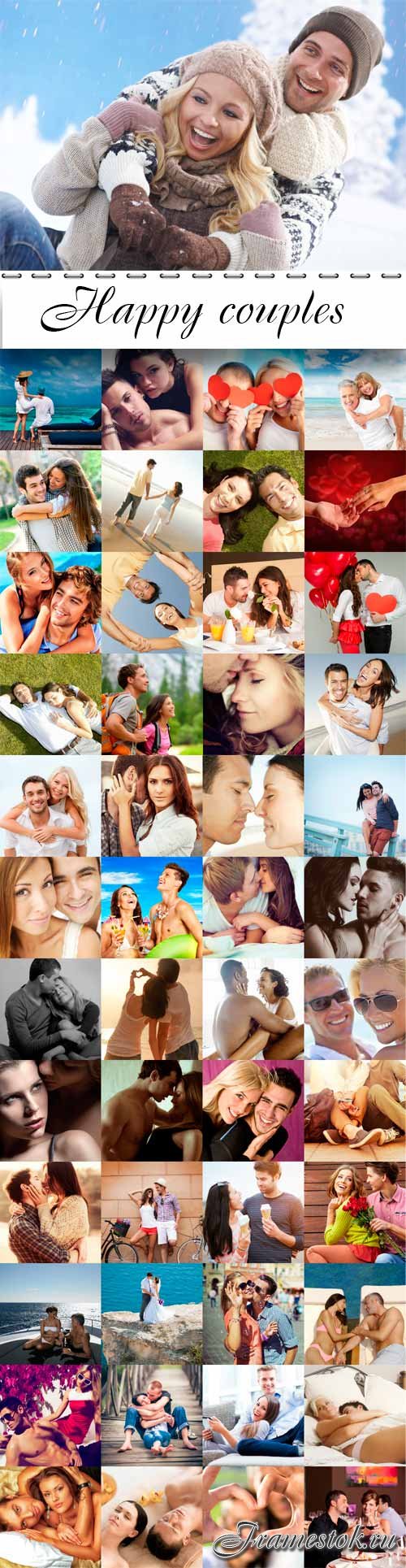 Happy couples raster graphics collection
