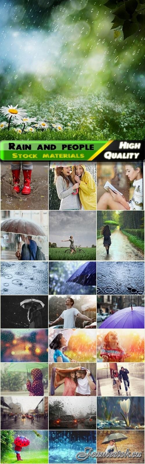 Bad weather with rain and people - 25 HQ Jpg