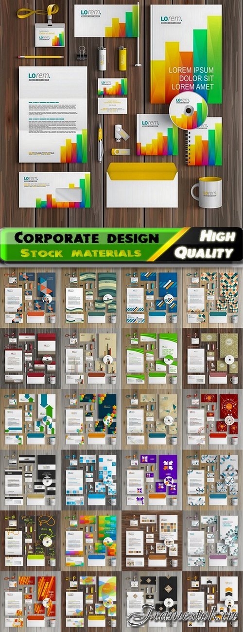 Corporate template design and business cards 4 - 25 Eps