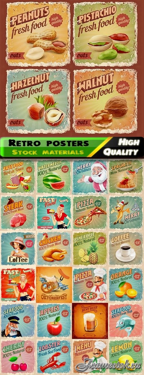Different posters in retro style in vector from stock 2 - 25 Eps