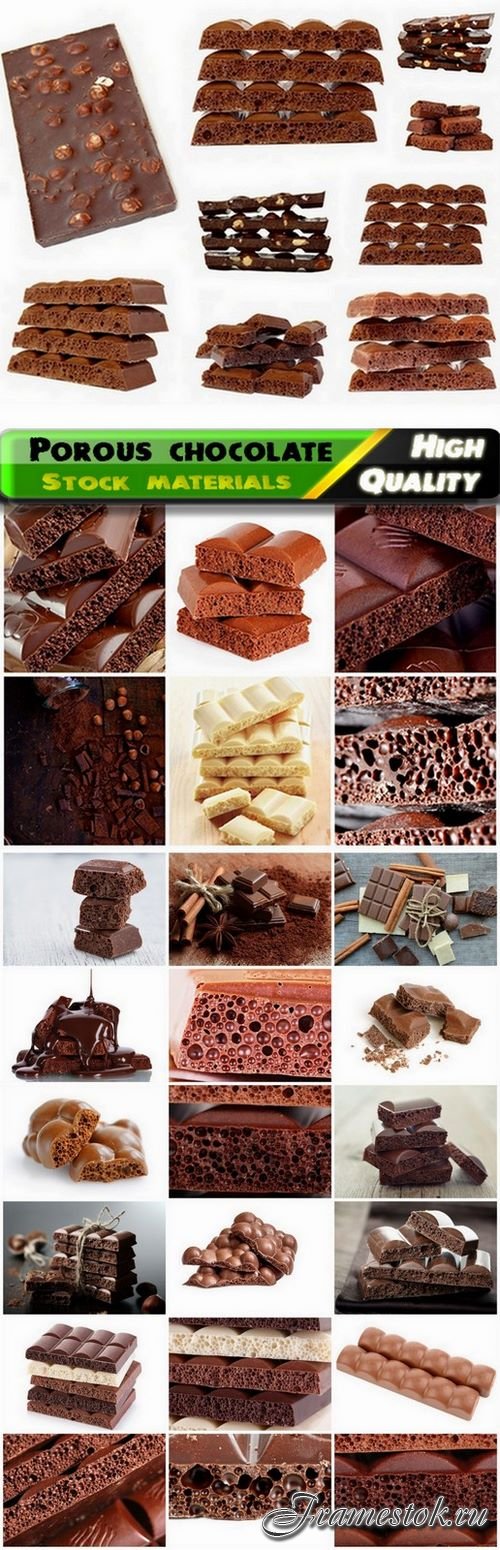 Delicious bars and tiles of porous chocolate - 25 HQ Jpg