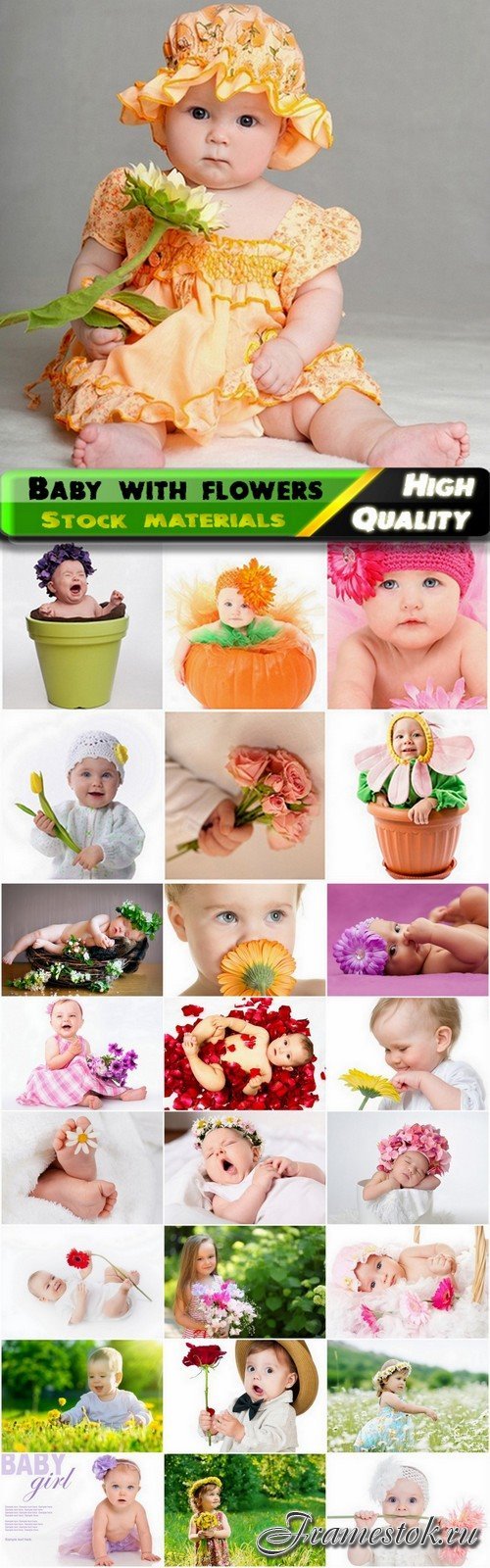 Cute little baby with flowers - 25 HQ Jpg
