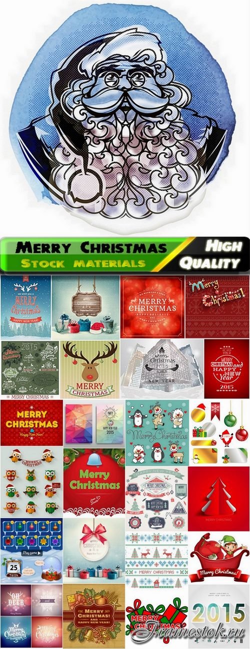 Elements for decoration Merry christmas cards 2 - 25 Eps
