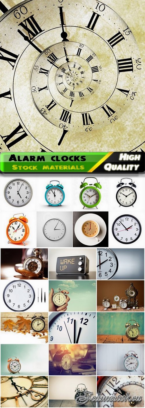 Retro and modern wall and alarm clocks - 25 HQ Jpg