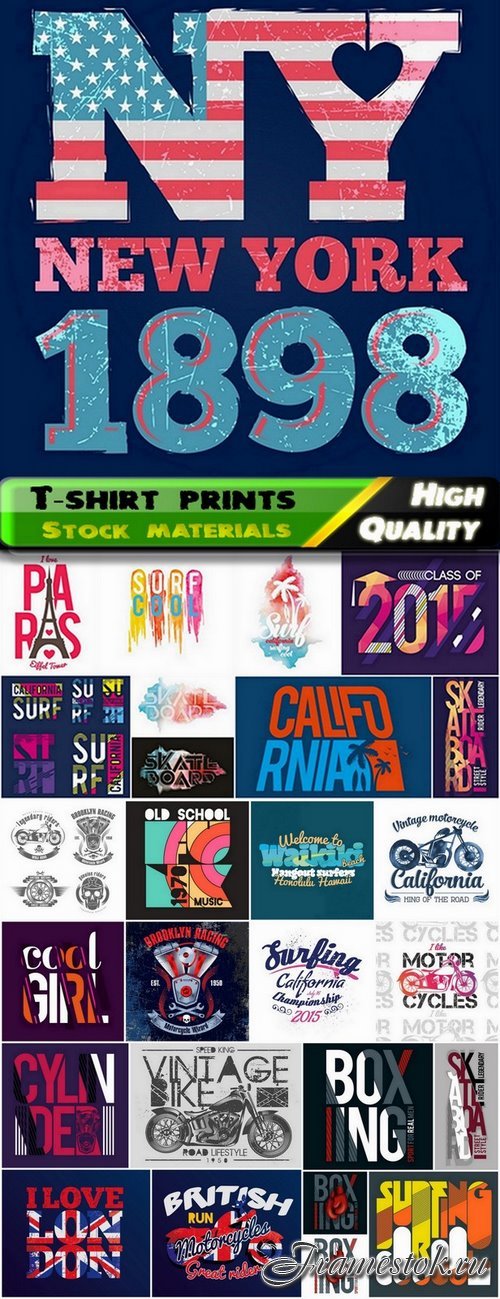 T-shirt prints design in vector from stock #74 - 25 Eps