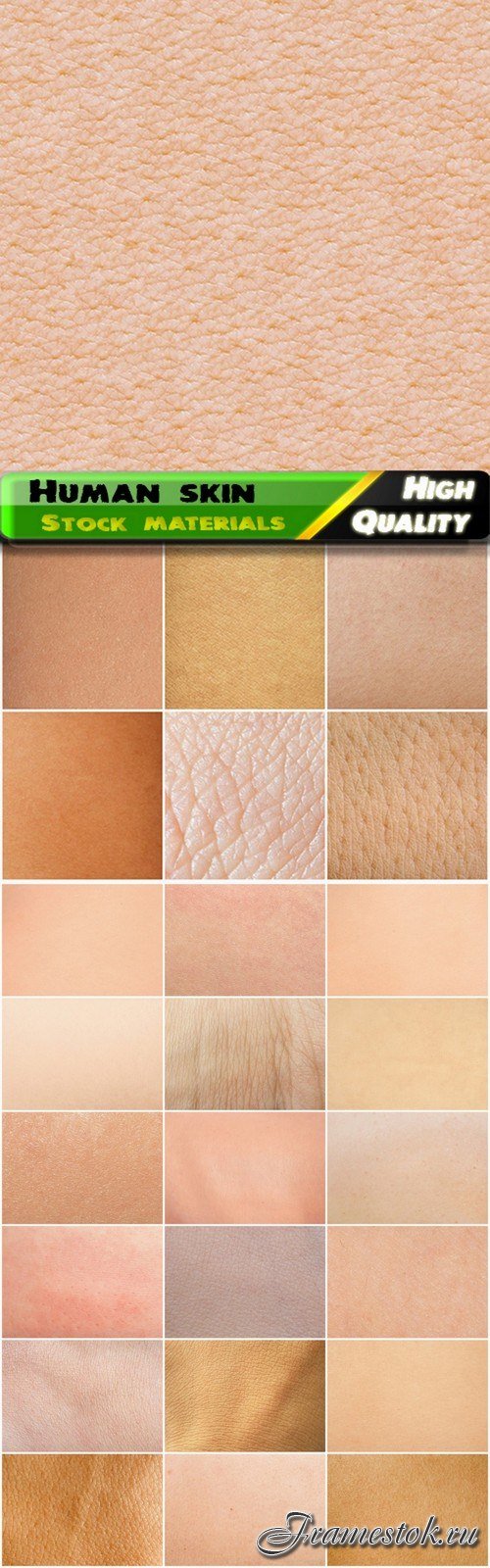 Textures of healthy human skin - 25 HQ Jpg