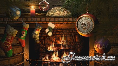 Fireside Christmas Video Footage