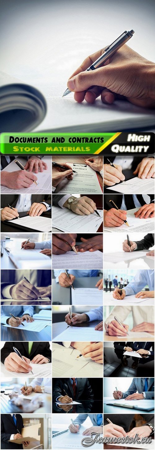 Businessmen sign documents and contracts - 25 HQ Jpg