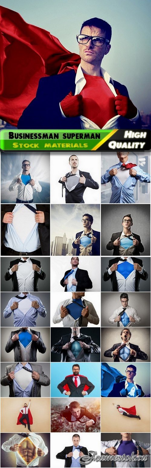 Businessman superman with unbuttoned shirt over his chest - 25 HQ Jpg