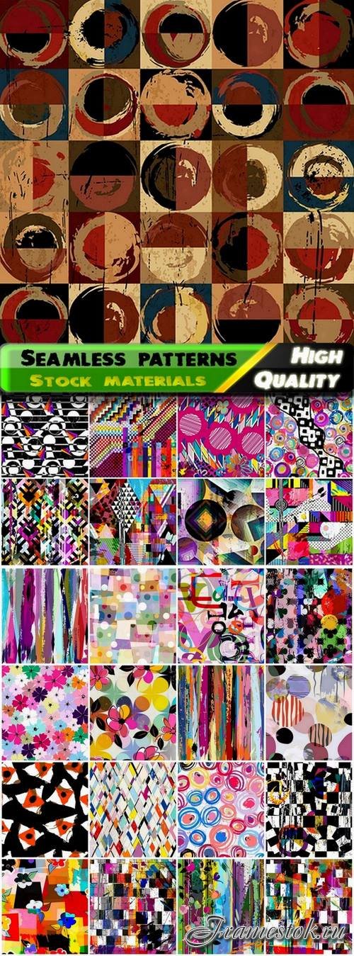 Cubist art and geometric seamless patterns - 25 Eps