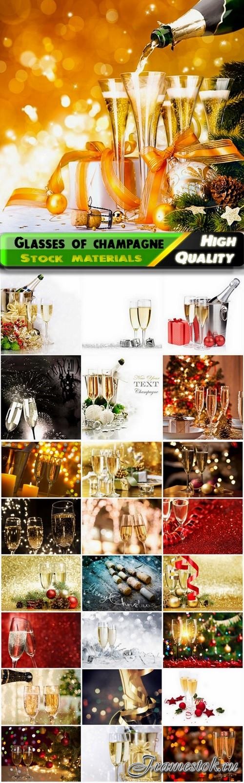 Merry Christmas glasses of champagne - 25 HQ Jpg