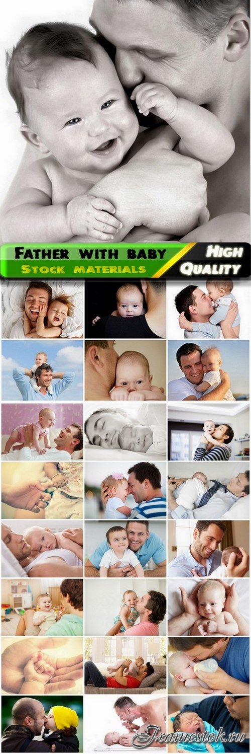 Happy father with baby - 25 HQ Jpg