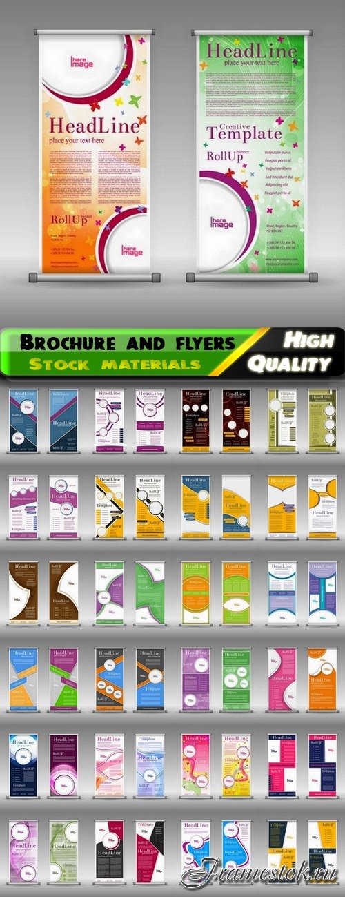 Brochure and flyers template design in vector from stock #75 - 25 Eps