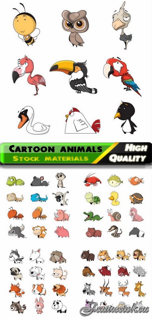 Set of cute cartoon animals 2 - 5 Eps