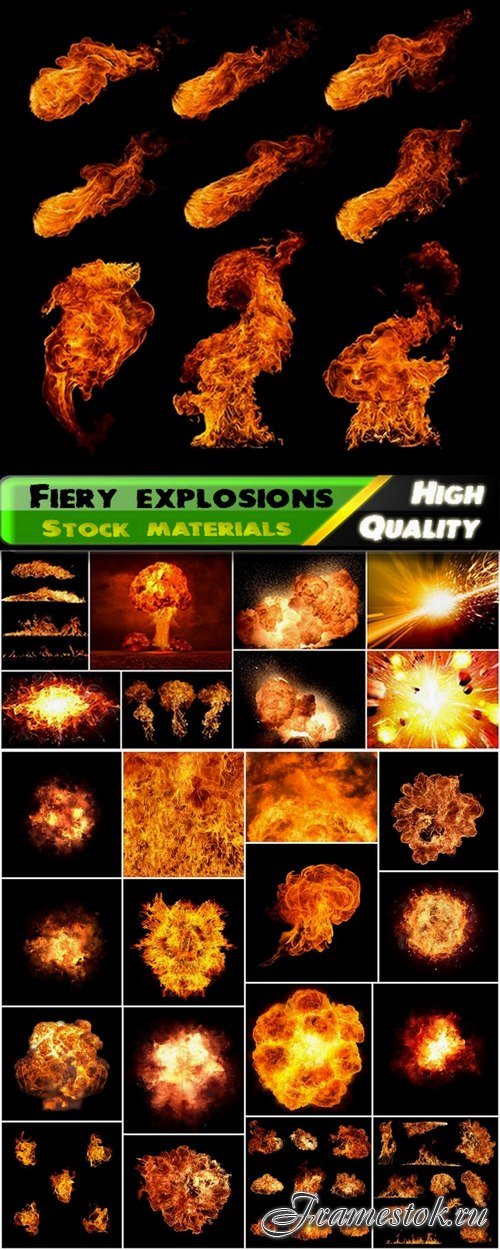 Fiery explosions and flames texture - 25 HQ Jpg