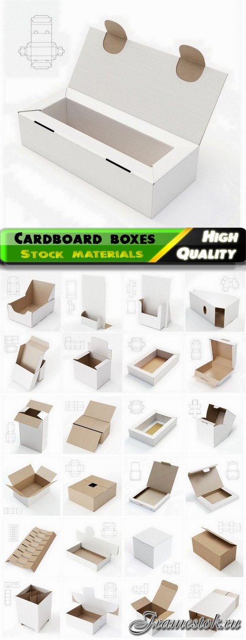 Design of cardboard boxes with drawings for cutting 3 - 25 HQ Jpg