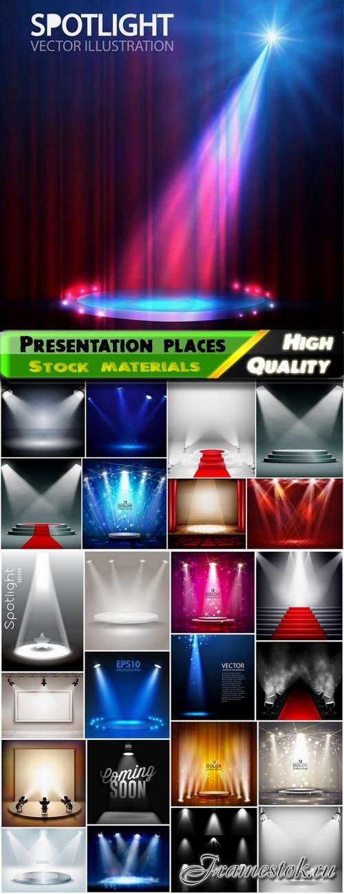 Spotlights and presentation places with light effects - 25 Eps