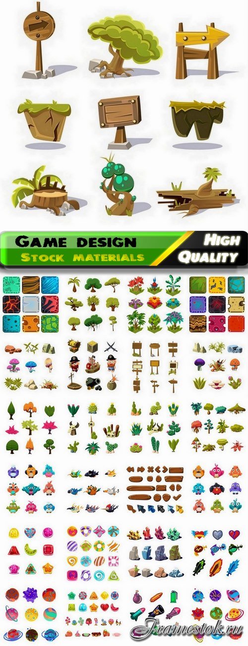 Game design elements in vector from stock #10 - 25 Eps