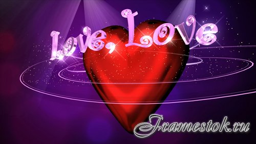 Heart with love on purple background