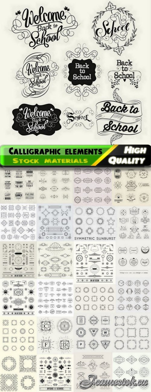 Calligraphic design elements for page decorations #62 - 25 Eps