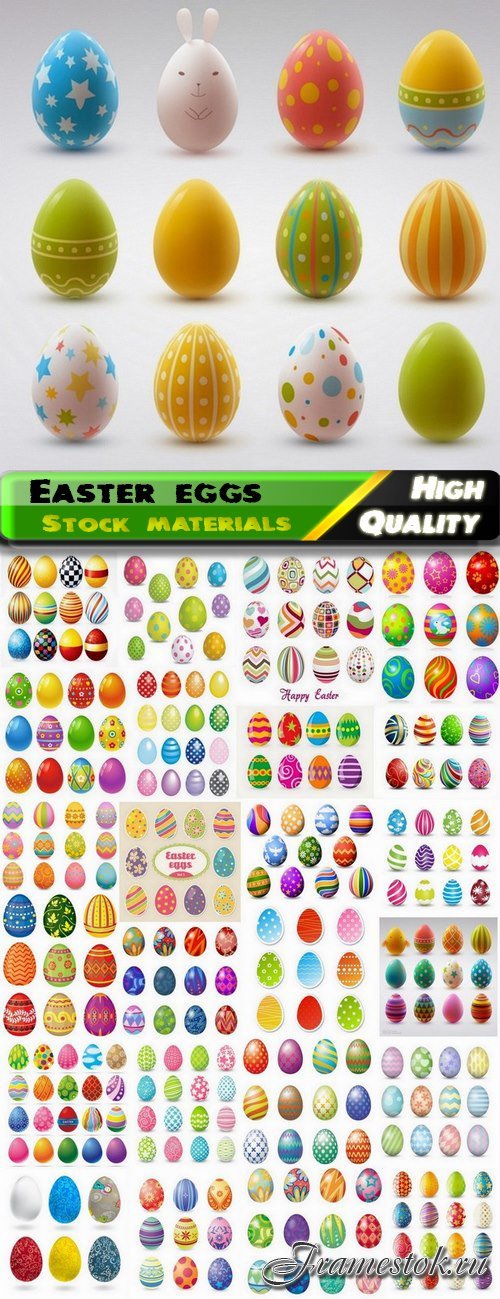 Easter eggs with patterns and ornaments - 25 Eps