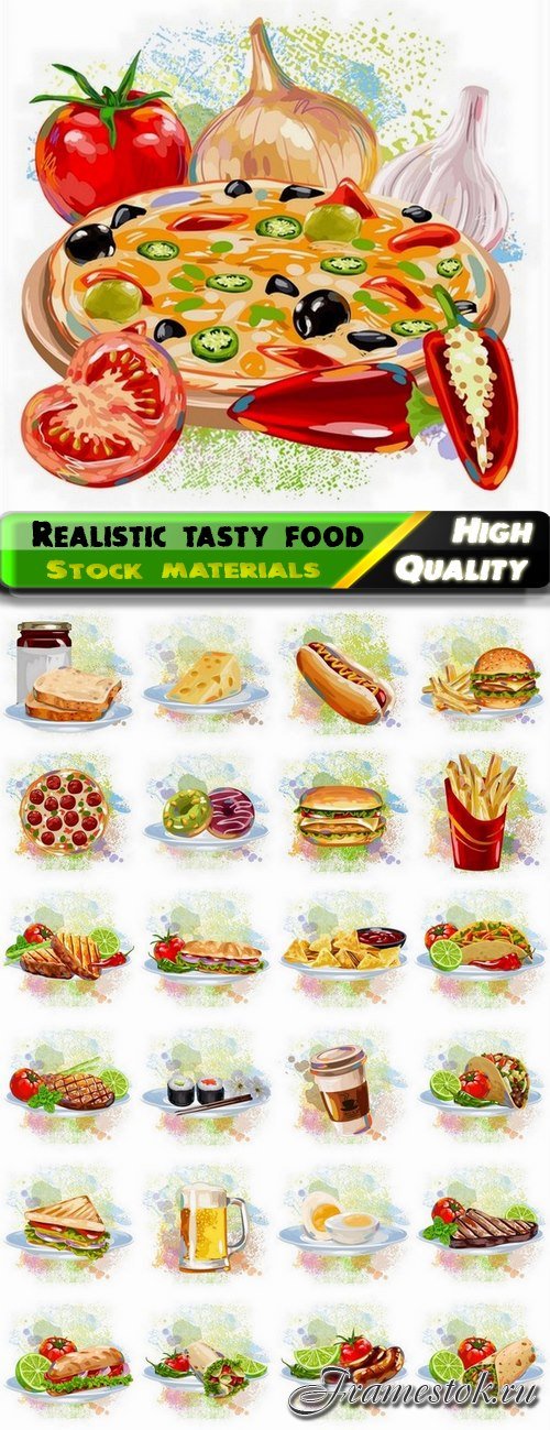 Different realistic tasty food - 25 Eps