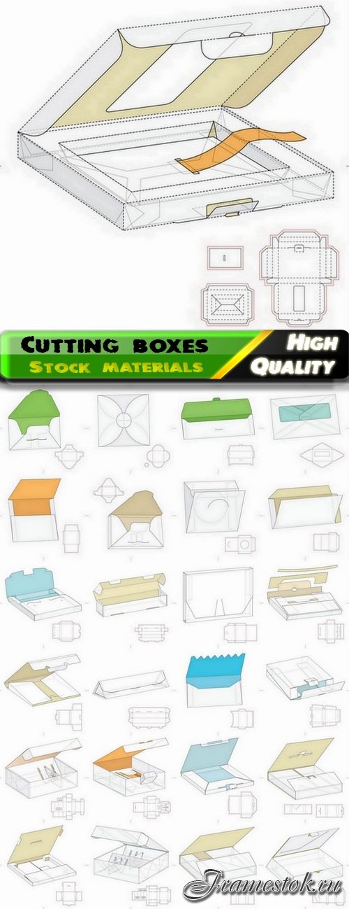 Template for cutting boxes in vector from stock #17 - 25 Eps