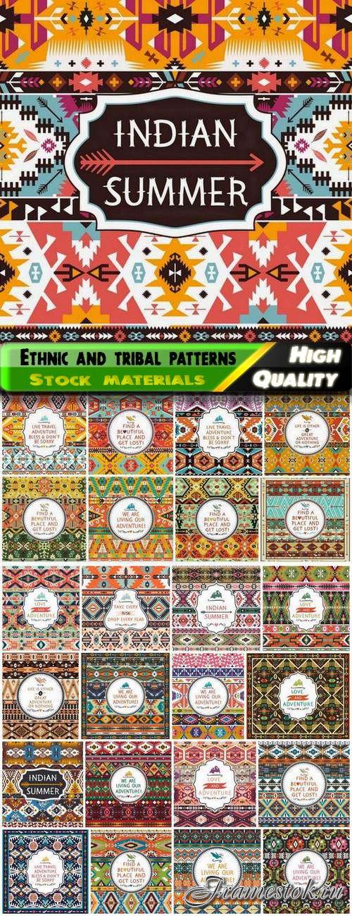 Ethnic and tribal seamless patterns for wallpapers design 3 - 25 Eps