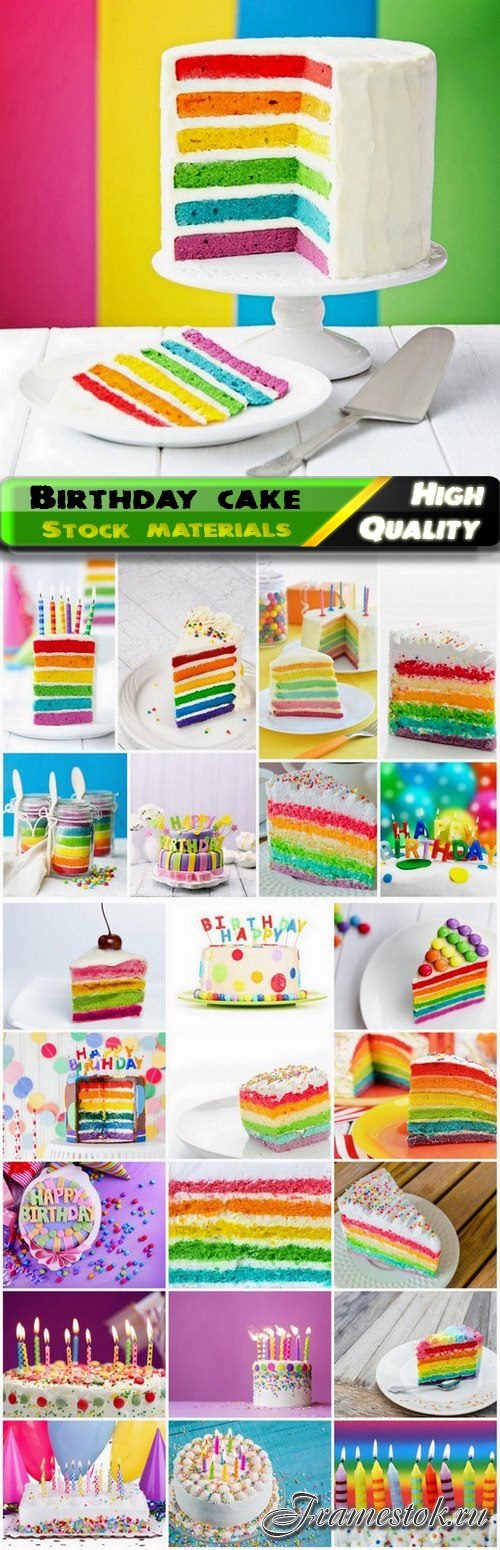 Colored tasty cakes for birthday - 25 HQ Jpg