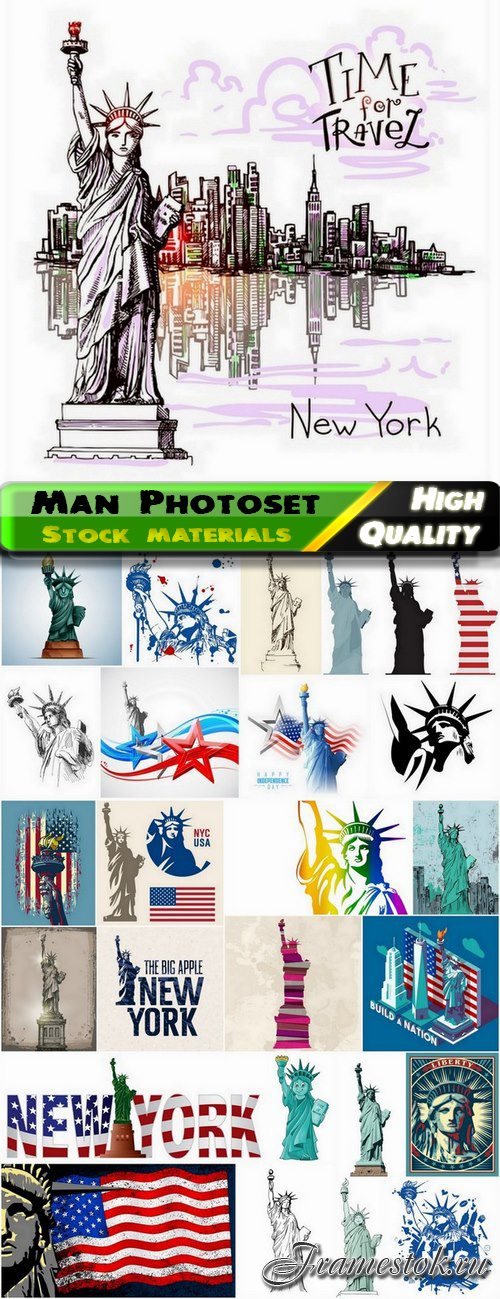 Illustration of American statue liberty - 25 Eps
