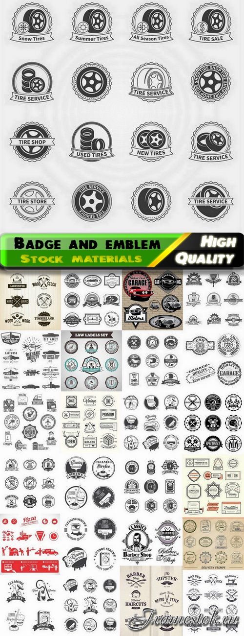 Badge and logos of different services - 25 Eps