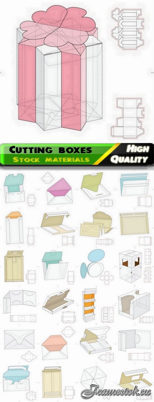 Template for cutting boxes in vector from stock #18 - 25 Eps